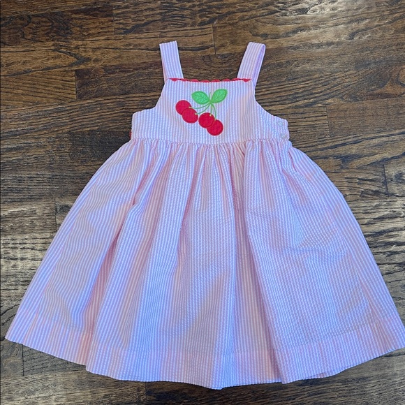 The Bailey Boys Other - Pink Striped Dress with Cherry Design